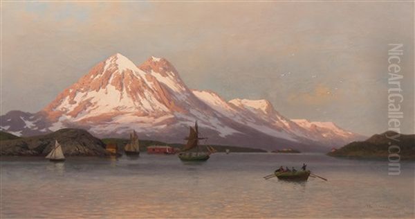 Norske Fjordy Oil Painting by Michael Haubtmann