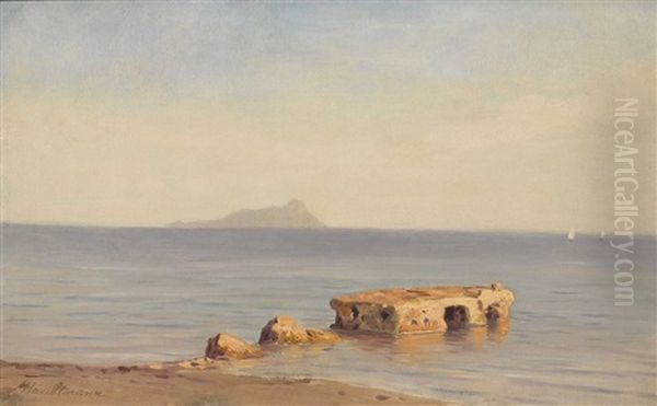 Blick Auf Capri Oil Painting by Michael Haubtmann