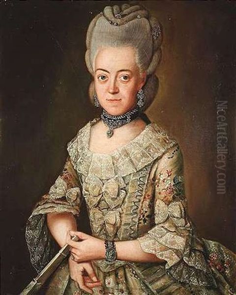 Portrait Der Maria Christina Von Keget In Hofischer Galakleidung Oil Painting by Friedrich Ludwig Hauck