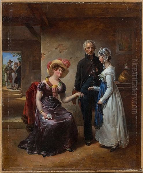 La Generosite De La Duchesse D'angouleme Oil Painting by Hortense Haudebourt Lescot