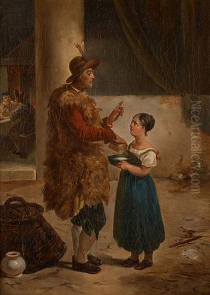 Servante Et Son Maitre Dans Une Cour De Ferme by Hortense Haudebourt Lescot