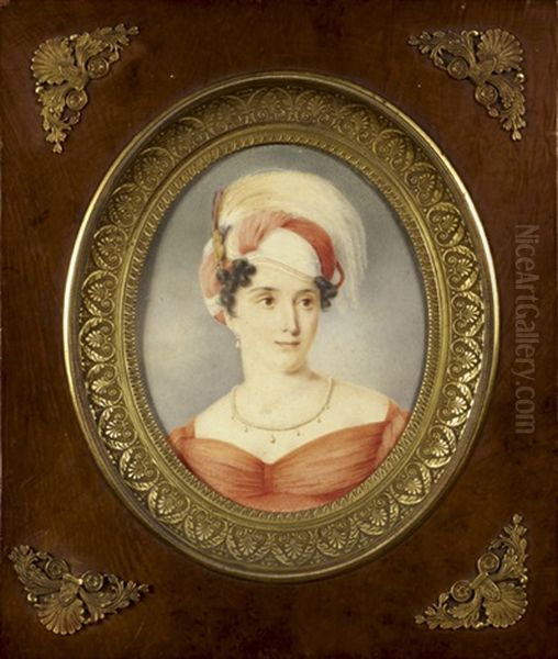 Portrait Presume De Mademoiselle Bourgoin De La Comedie Francaise Oil Painting by Hortense Haudebourt Lescot