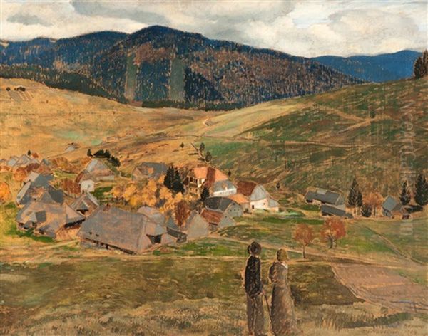 View Of Bernau Oil Painting by Albert Haueisen