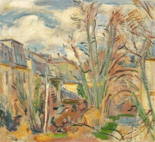 Ausblick Aus Dem Atelier In Karlsruhe Oil Painting by Albert Haueisen