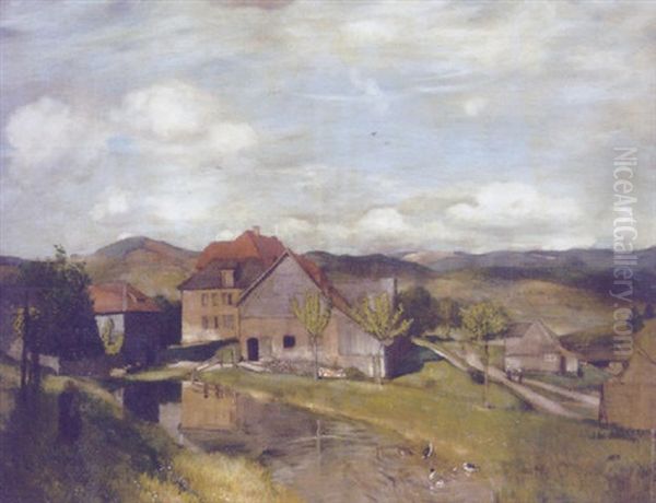 Bernau Im Schwarzwald Oil Painting by Albert Haueisen