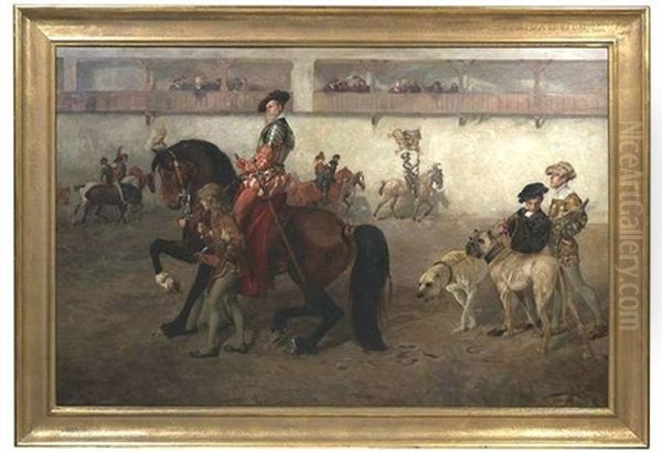 Reiterfestspiel Mit Dem Prinzen Von Weimar In Historischem Kostum Als Herzog Ulrich Von Wurttemberg Oil Painting by Robert Von Haug