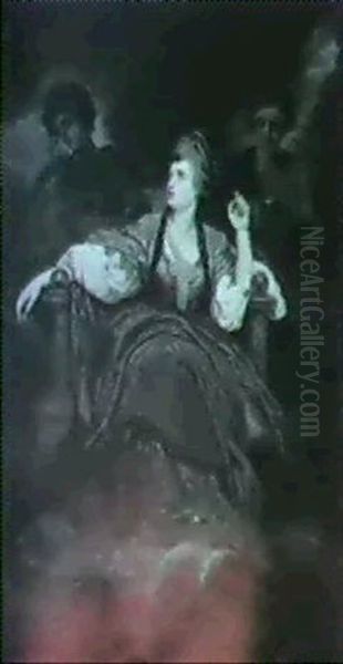 Mrs. Siddons As The Tragic Muse (after Sir Joshua Rey-      Nolds, P.r.a.) Oil Painting by Moses Haughton the Younger