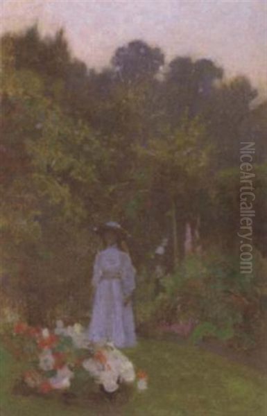 The Garden Oil Painting by Benjamin Haughton