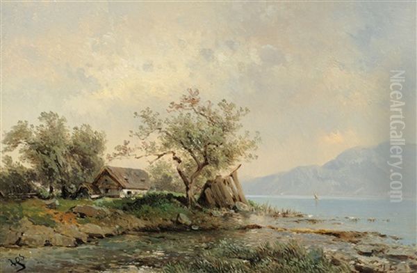 Dorf In Mecklenburg Oil Painting by Carl Haunold