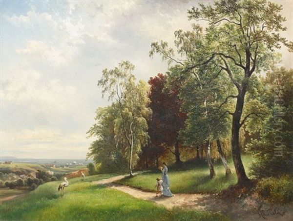 Partie Aus Dem Schlosspark In Pozleindorf Oil Painting by Carl Haunold