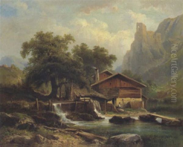 Bei Scharrenstein In Oberosterreich by Carl Haunold