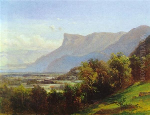 Motiv Aus Der Gegend Um Meran Oil Painting by Carl Haunold