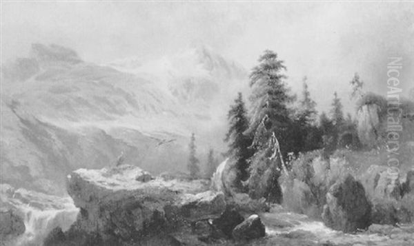 Hochalmspitze In Karnten Oil Painting by Carl Haunold