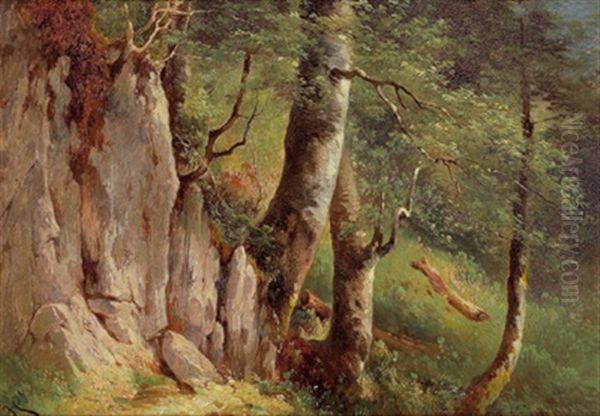 Waldlandschaft Oil Painting by Karl Franz Emanuel Haunold