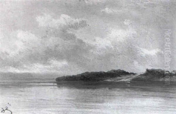 Studie Von Der Fraueninsel Am Chiemsee Oil Painting by Karl Franz Emanuel Haunold