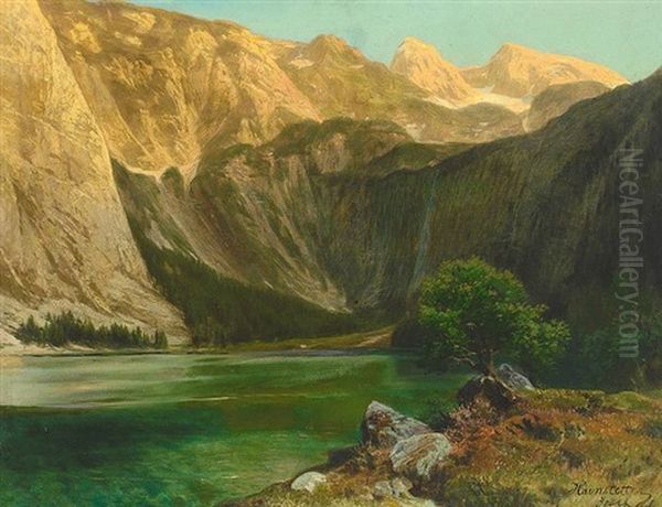 Sommerlandschaft Am Konigssee Oil Painting by Josef Haunstetter