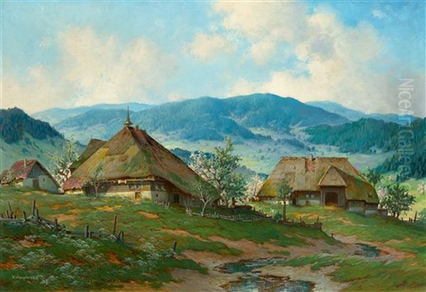 Sommerlandschaft Oil Painting by Karl Hauptmann