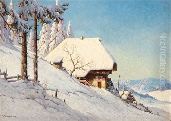 Im Simonswaldertal Oil Painting by Karl Hauptmann