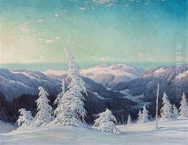 View From Feldberg To Schauinsland Oil Painting by Karl Hauptmann