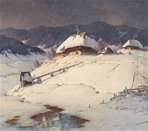 Bei Bernau Oil Painting by Karl Hauptmann