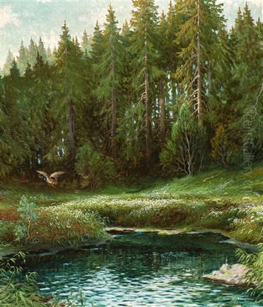 Am Alten Windgfallweiher Oil Painting by Karl Hauptmann