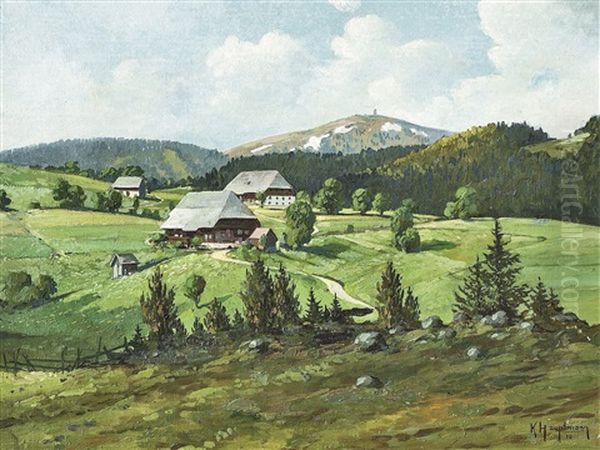 Feldberg Im Schwarzwald Von Hinterzarten Aus Oil Painting by Karl Hauptmann