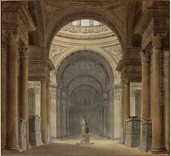 Projet Pour Le Pantheon Oil Painting by Louis Pierre Baltard