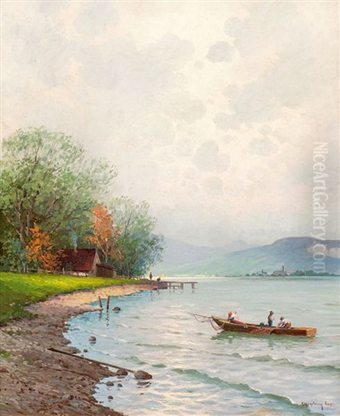 Bodensee Oil Painting by Karl Hauptmann