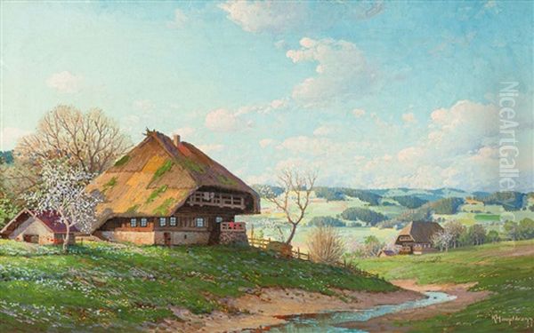 Fruhlingserwachen Oil Painting by Karl Hauptmann