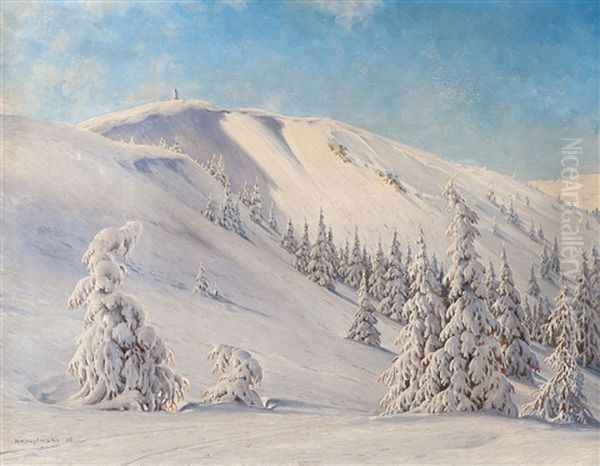 Feldberg Im Winter Oil Painting by Karl Hauptmann