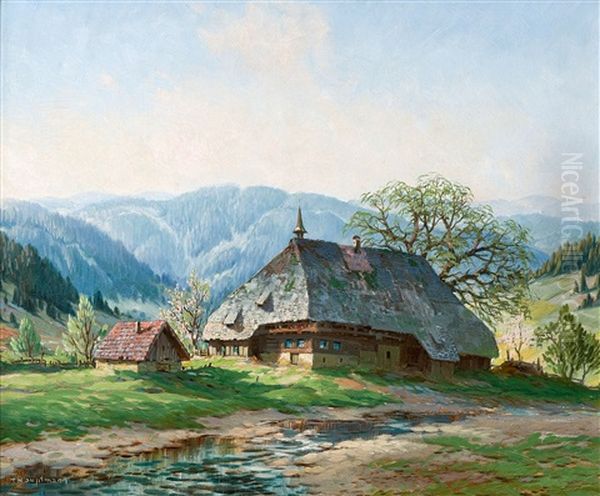 Bei Viertaler Oil Painting by Karl Hauptmann