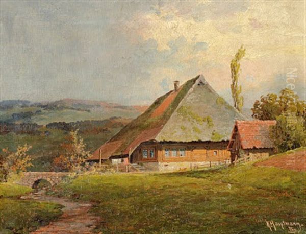 Aufziehendes Herbstgewitter Im Schwarzwald Oil Painting by Karl Hauptmann