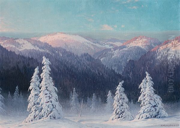 Abendstunde Im Schwarzwald Oil Painting by Karl Hauptmann