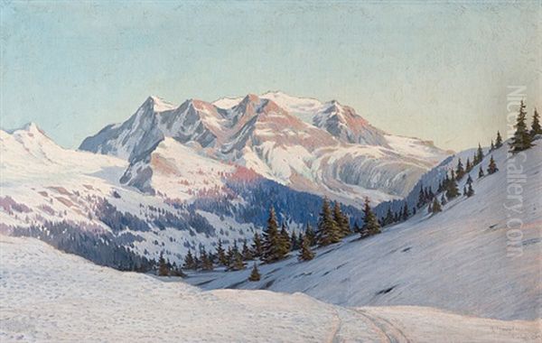 Hochtal In Den Alpen Oil Painting by Karl Hauptmann