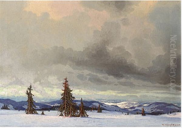 Abend Im Schwarzwald Oil Painting by Karl Hauptmann