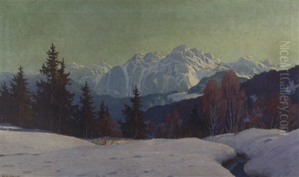 Winter Im Schwartzwald Oil Painting by Karl Hauptmann