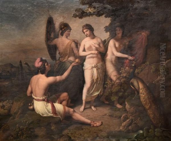 Paride Junon Et Venus Et Minervei Oil Painting by Maximilian Albert Hauschild