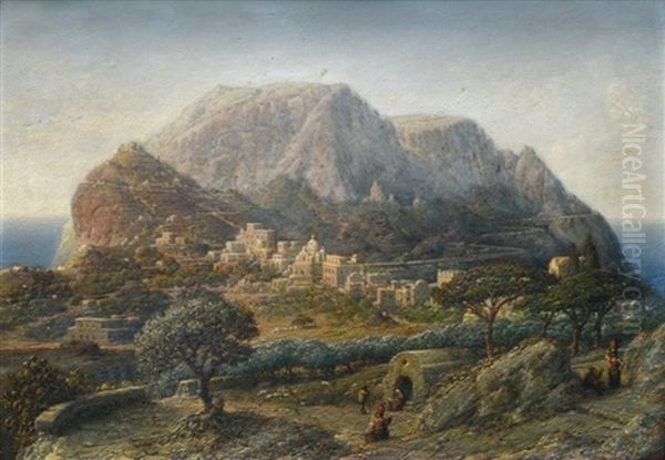 Vue De Capri Oil Painting by Maximilian Albert Hauschild