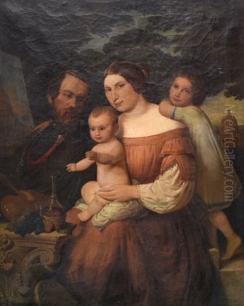 Portrait De Famille Hauschild Oil Painting by Maximilian Albert Hauschild