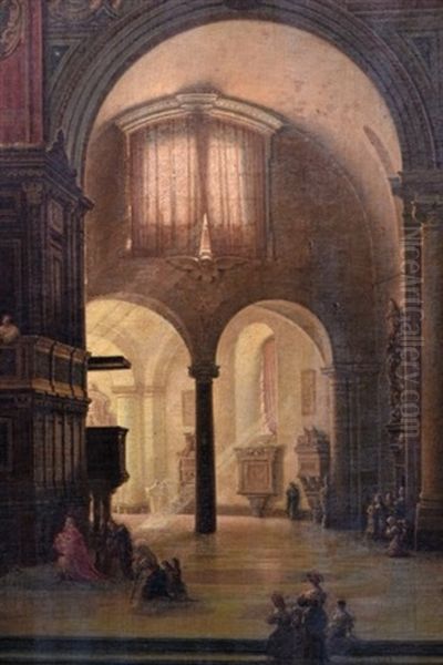 Interieur De Cathedrale Oil Painting by Maximilian Albert Hauschild