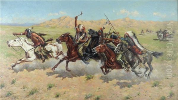 A Sioux Retreat Oil Painting by John Hauser