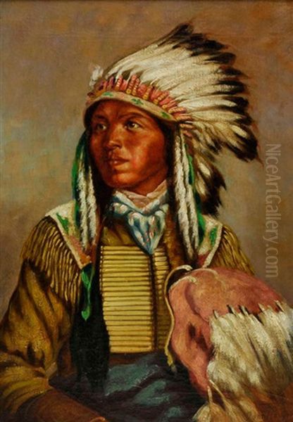 Sioux Chief Oil Painting by John Hauser