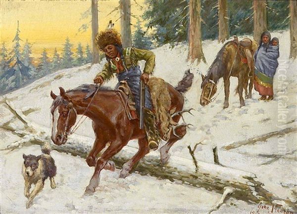 Game Ahead Oil Painting by John Hauser