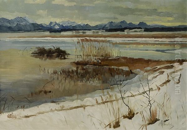 Chiemsee Oil Painting by Alfred Haushofer