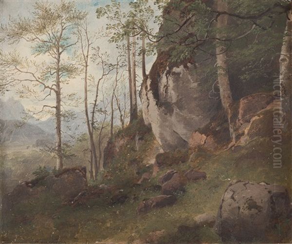 Bei Ramsau Oil Painting by Maximilian Haushofer