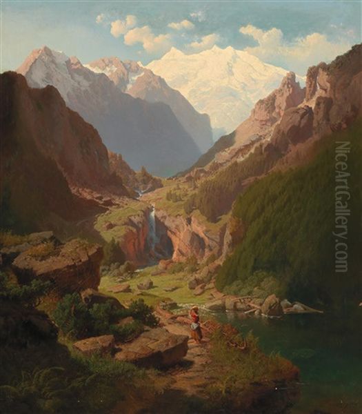 Ansicht Vom Venediger Im Schlossalpental Oil Painting by Maximilian Haushofer