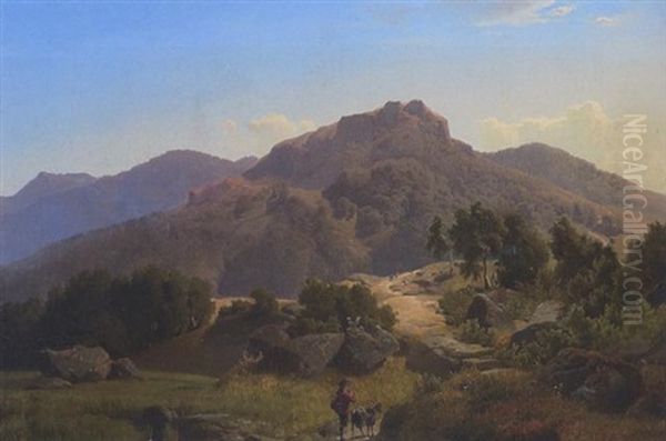 Gebirgslandschaft (silberberg Bei Bodenmais?) by Maximilian Haushofer