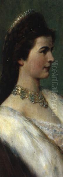 Kaiserin Elisabeth Von Tsterreich Mit Diadem Oil Painting by Rudolf Hausleithner