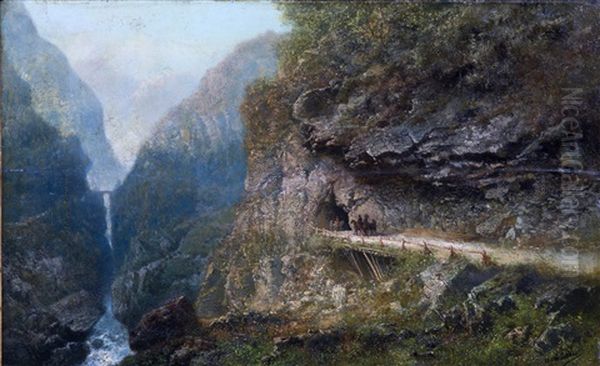 Paysage De Montagne Oil Painting by Gustav Hausmann