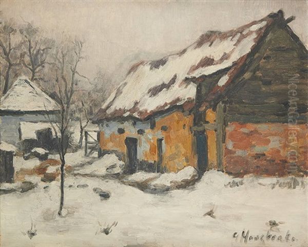 Paysage Hivernal Oil Painting by Gaston Haustrate